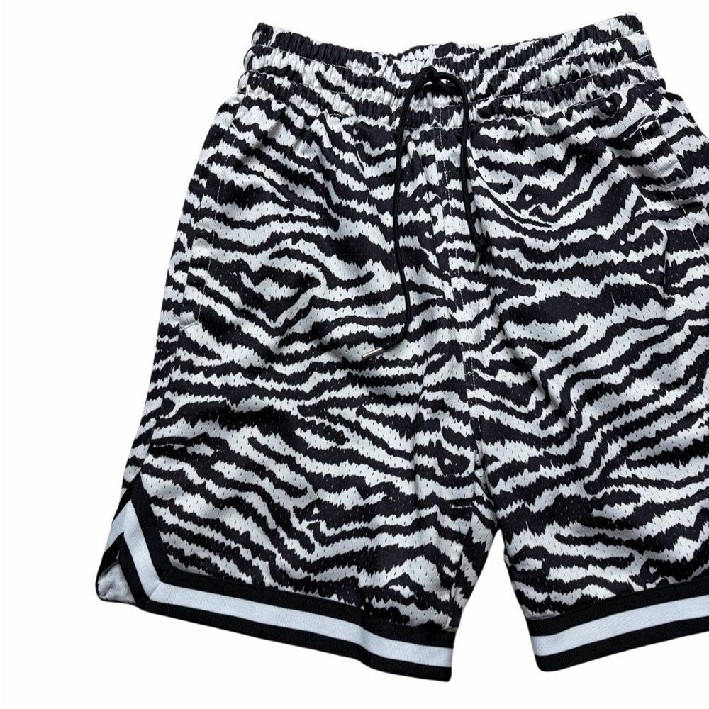 LCKR Black and White Zebra Print Mesh Shorts Size Small